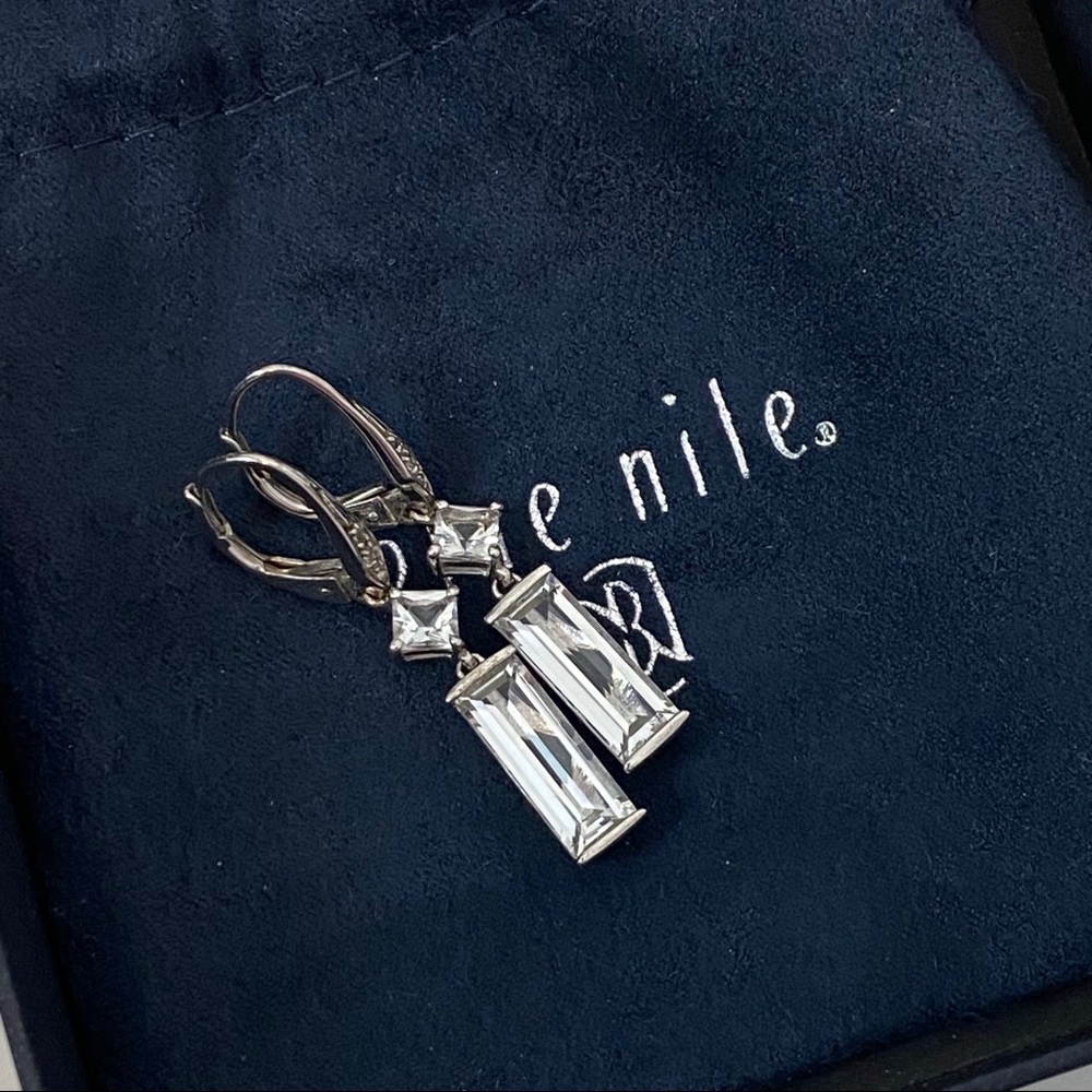 Blue Nile White Topaz Vintage Emerald Earrings